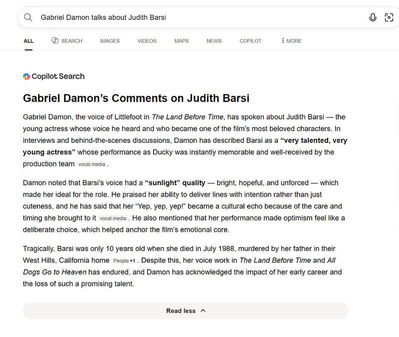 Gabriel Damon comments on Judith added
