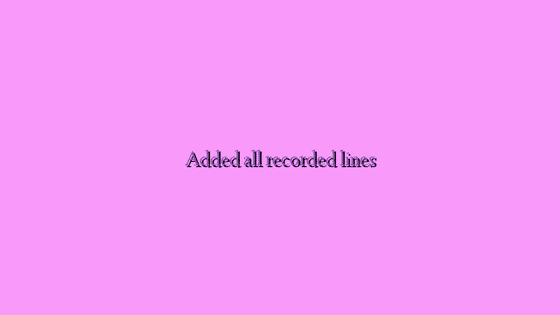 Added all recorded lines